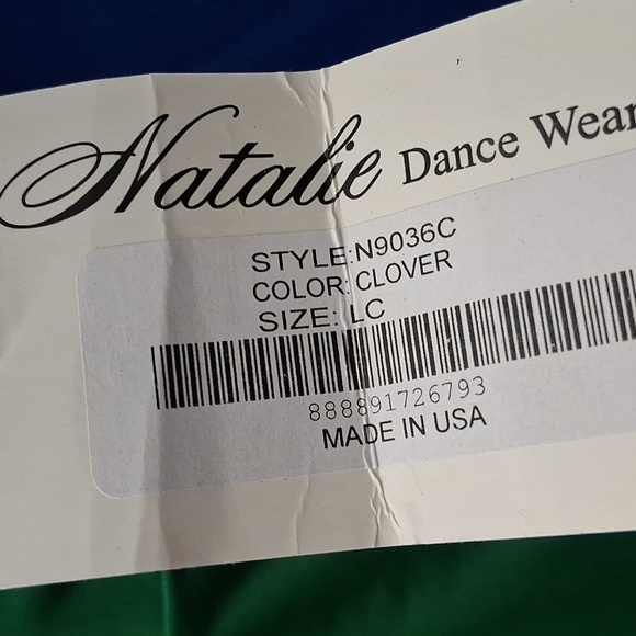 NWT Natalie Dance Wear Green Dress Leotard - Picture 4 of 5